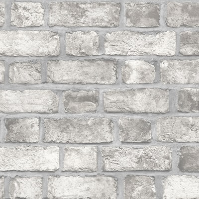 Farmhouse Brick Farmhouse Brick Wallpaper Brick in Grey Dove Charcoal Black