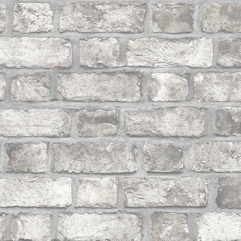 Farmhouse Brick Farmhouse Brick Wallpaper Brick in Grey Dove Charcoal Black