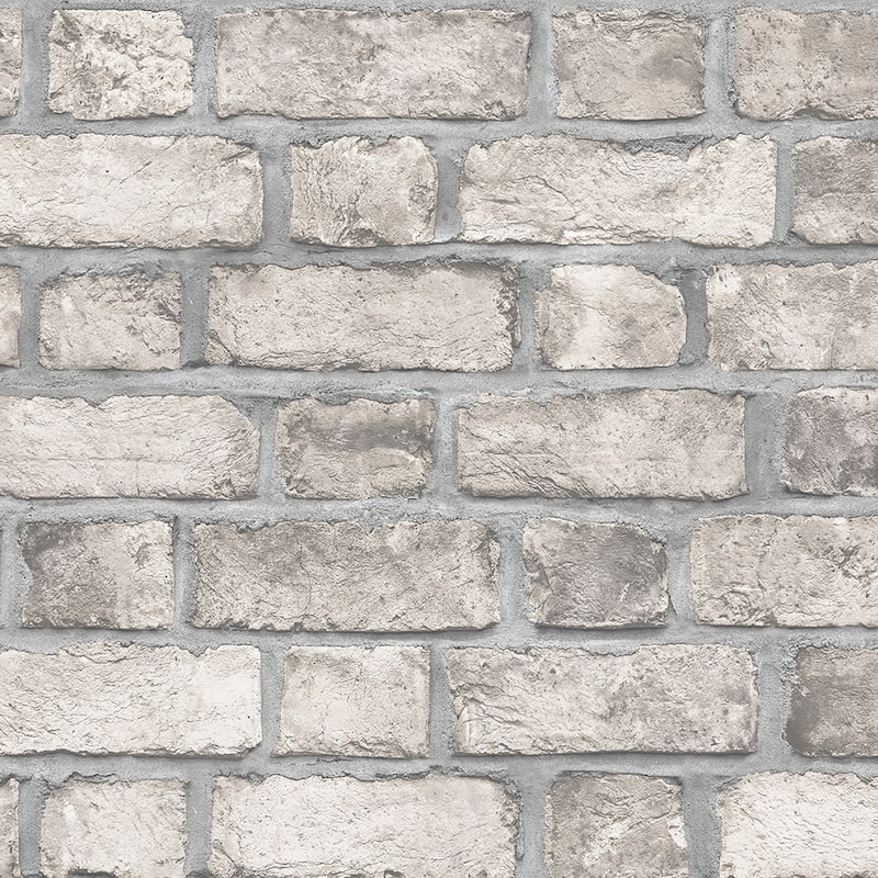 Farmhouse Brick Farmhouse Brick Wallpaper Brick in Taupe Black Dove Clay - Taupe