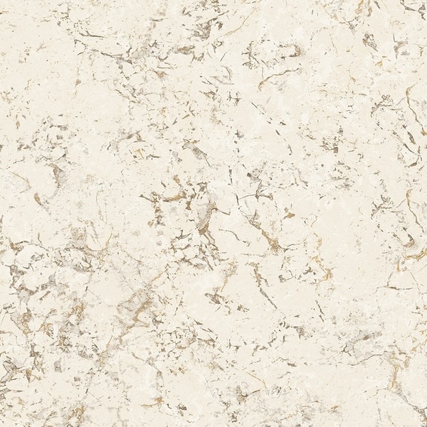 Minimal Marble Wallpaper, Marble in Cream, Vanilla, Light Brown, Metallic  Gold - On Sale - Overstock - 28458792