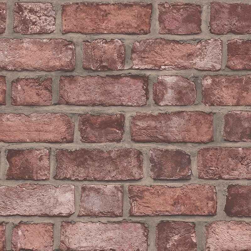 Farmhouse Brick Farmhouse Brick Wallpaper Brick in Red Cajun Red Rust - Red