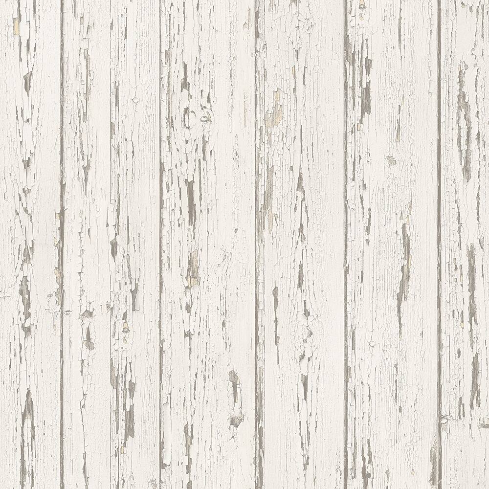 Shiplap Shiplap Wallpaper Wood in Beige Antique White Cottage White Light Cream