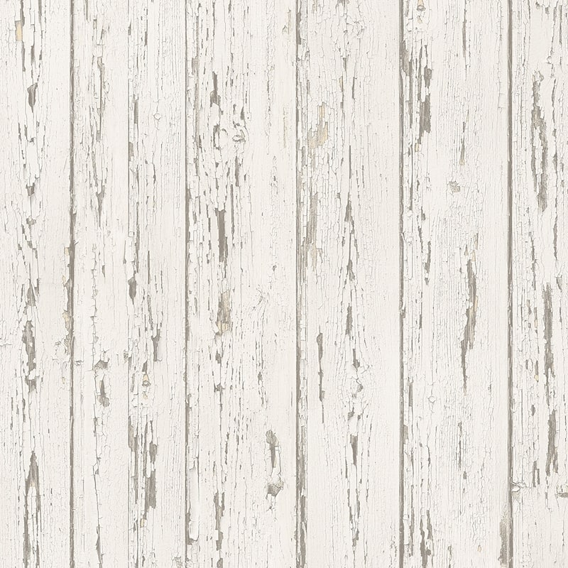 Shiplap Shiplap Wallpaper Wood in Beige Antique White Cottage White Light Cream - Beige