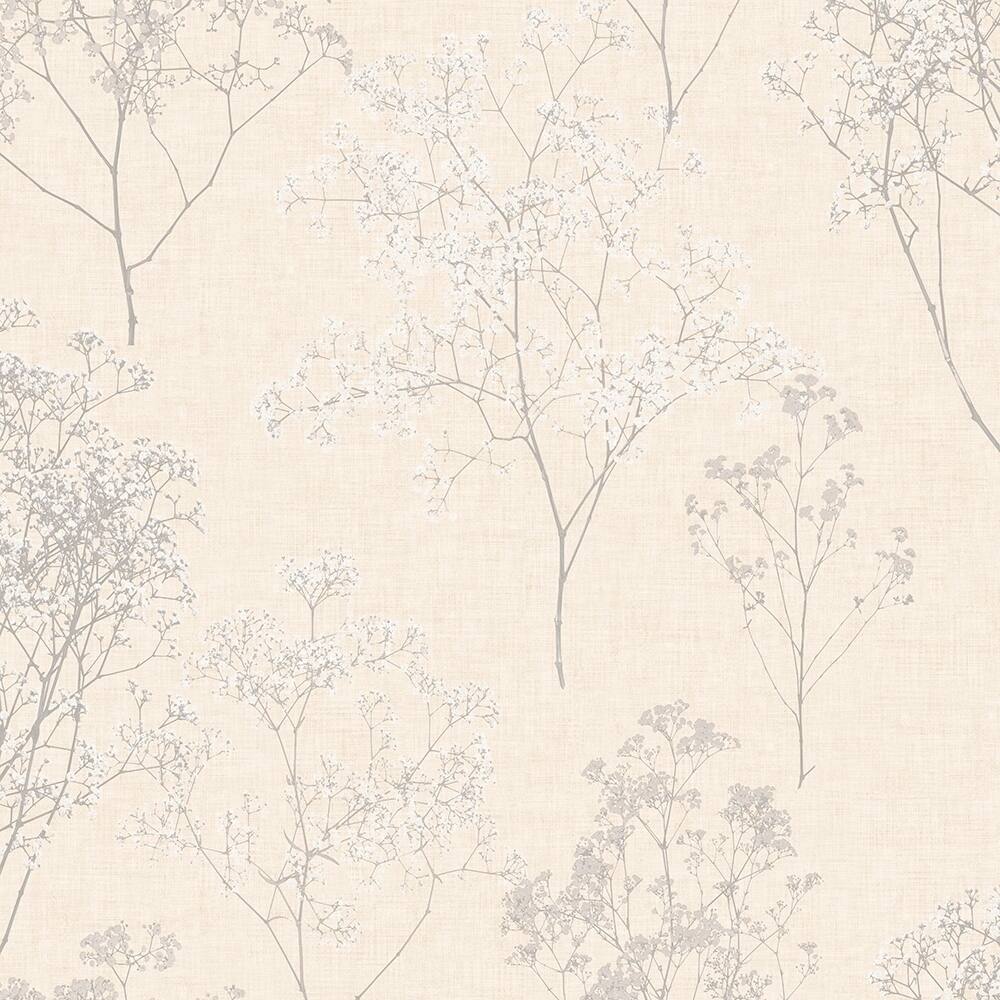 Queen Anne's Lace Queen Anne's Lace Wallpaper Floral in Grey Beige