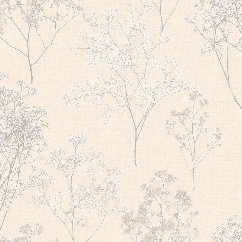Queen Anne's Lace Queen Anne's Lace Wallpaper Floral in Grey Beige - Grey