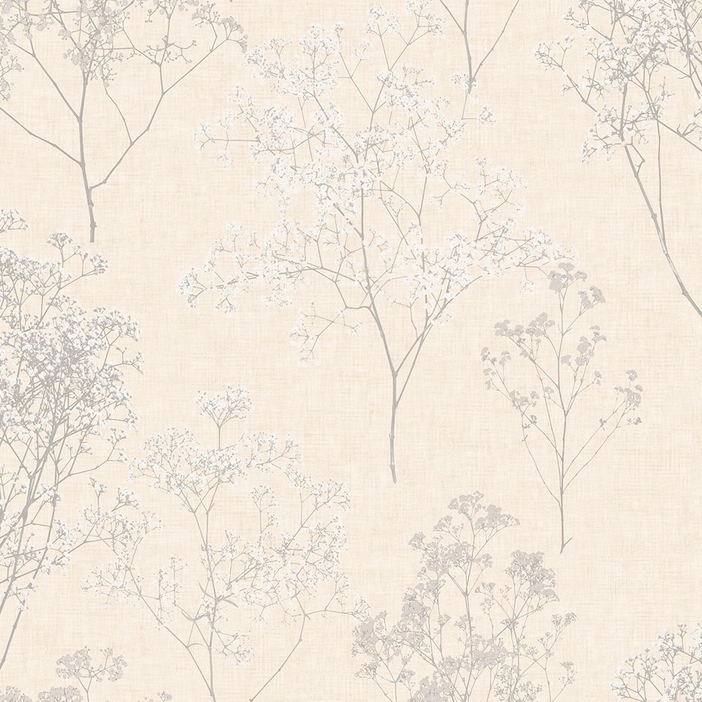 Queen Anne's Lace Queen Anne's Lace Wallpaper Floral in Grey Beige