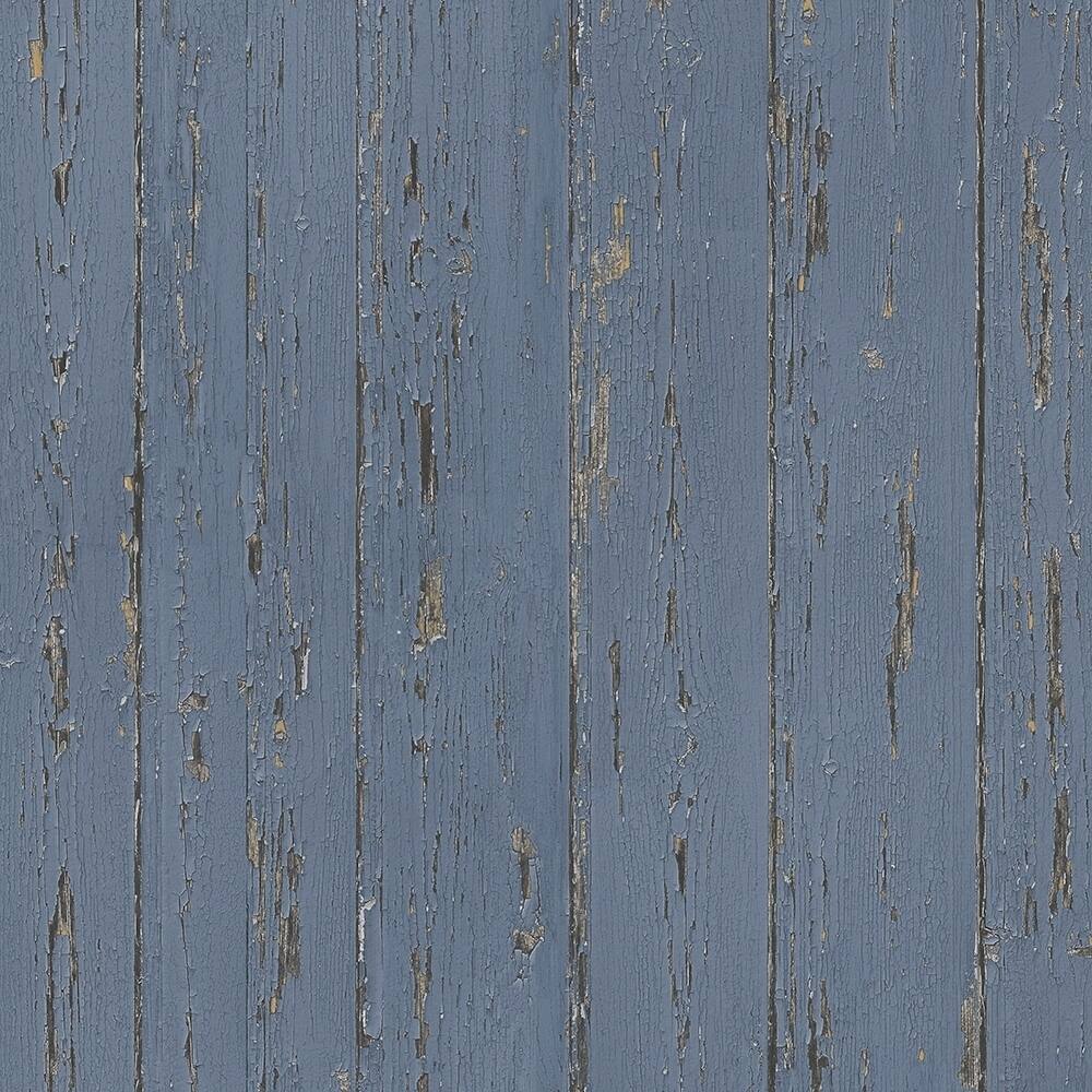 Shiplap Shiplap Wallpaper Wood in Dark Blue Blue Lapis Lazuli Indigo Indigo Blue