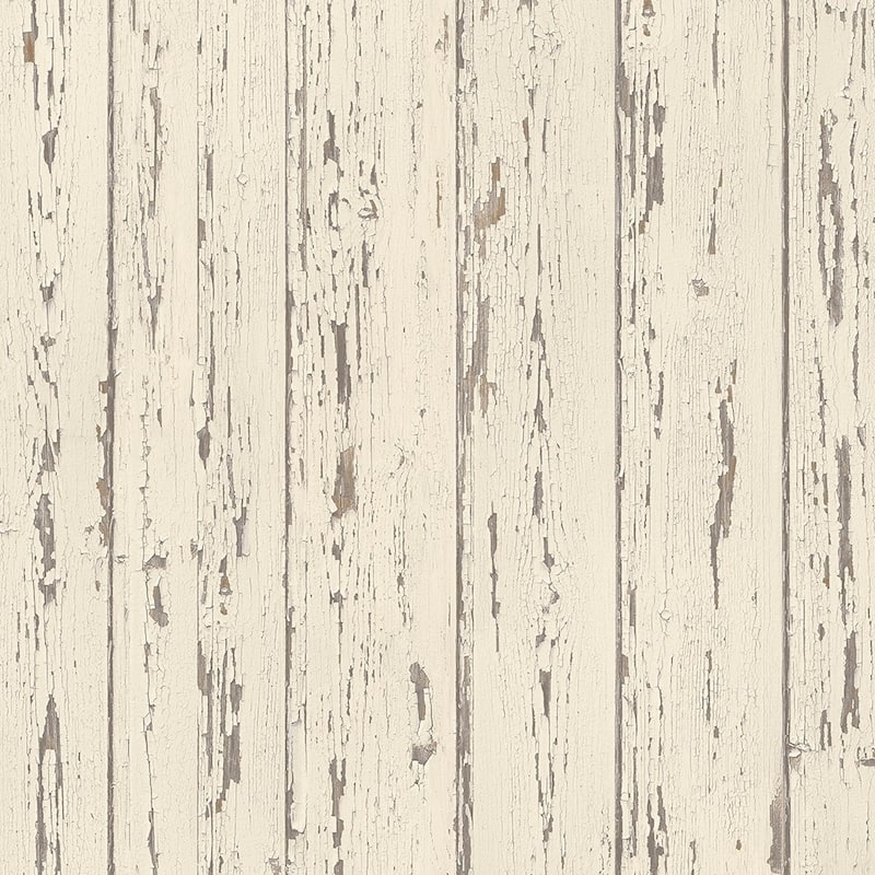 Shiplap Shiplap Wallpaper Wood in Cream French Vanilla Brown - Cream
