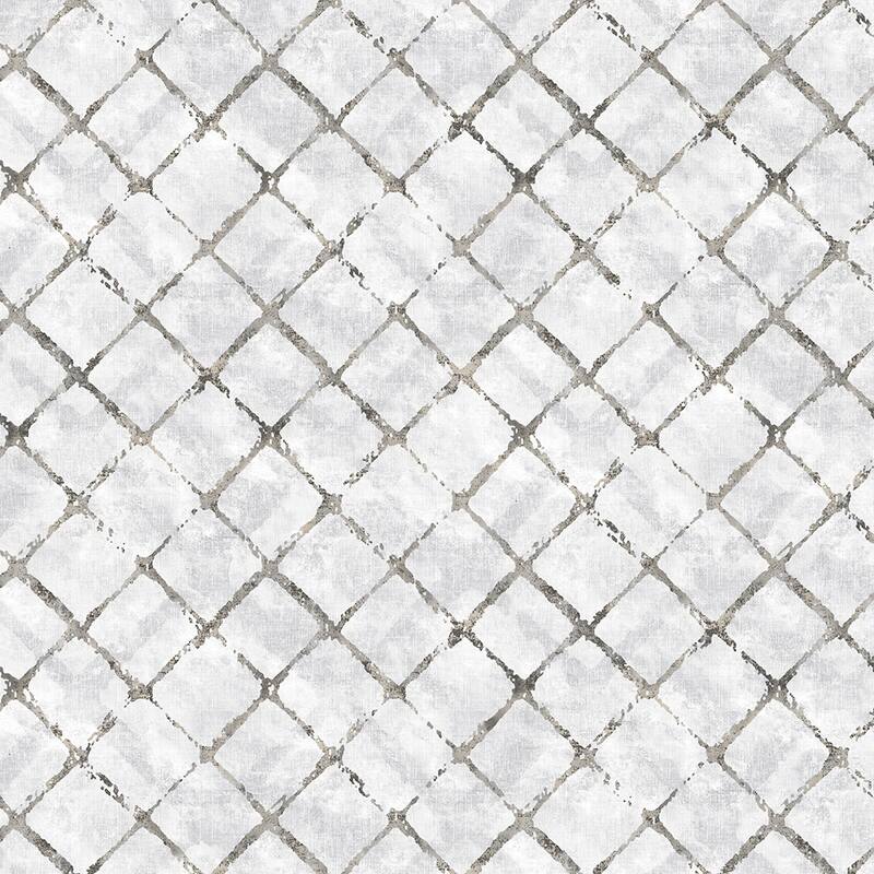 Chicken Wire Chicken Wire Wallpaper Texture in Grey Black - Grey