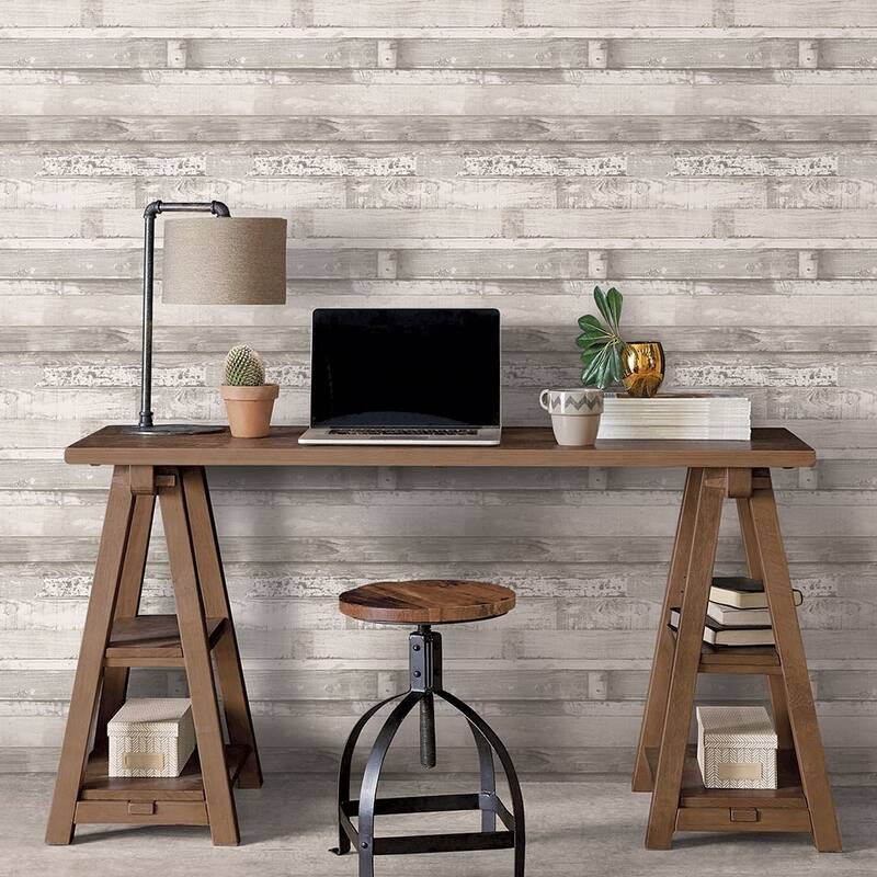 Beachwood Beachwood Wallpaper Wood in Light Grey White Dove Dove White