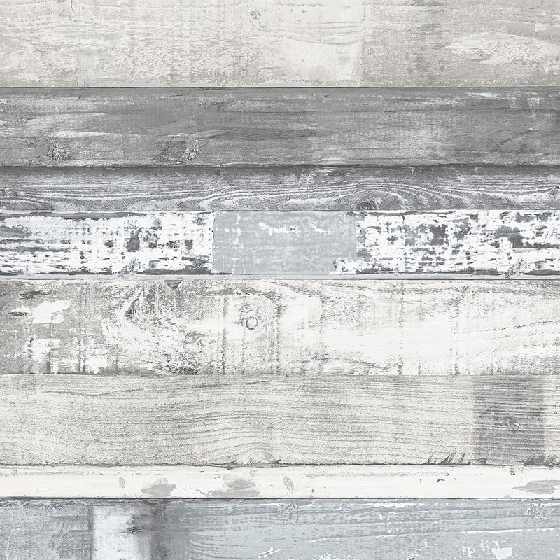 Beachwood Beachwood Wallpaper Wood in White Blue Grey Dove - White