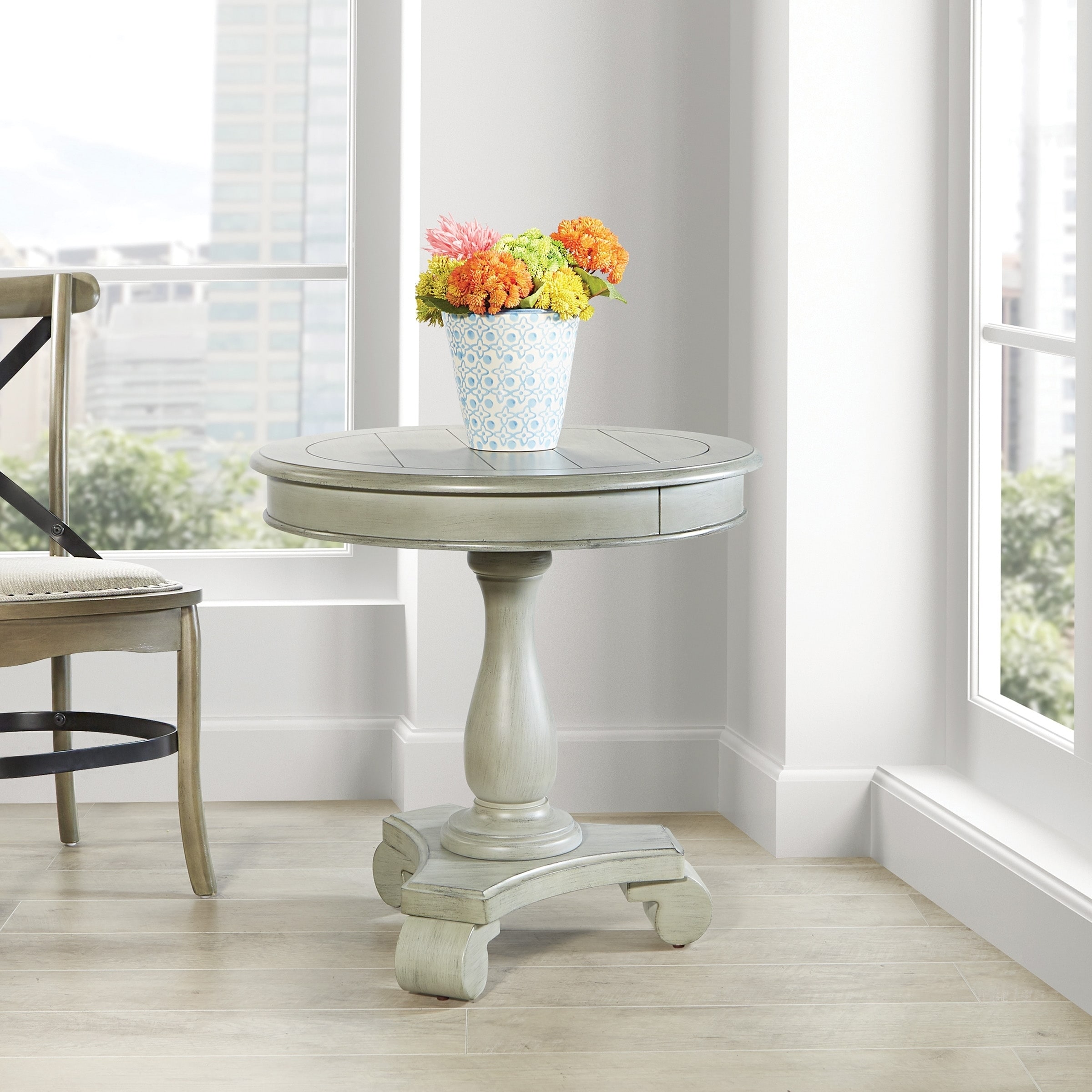 Antique Caledon INSPIRED by Bassett Avalon Round Accent Table