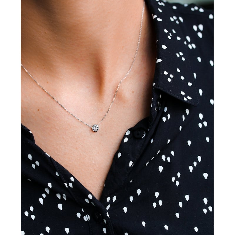 Annello by Kobelli 14k Gold Lab Grown Diamond Solitaire 1/2 Carat Bezel Necklace