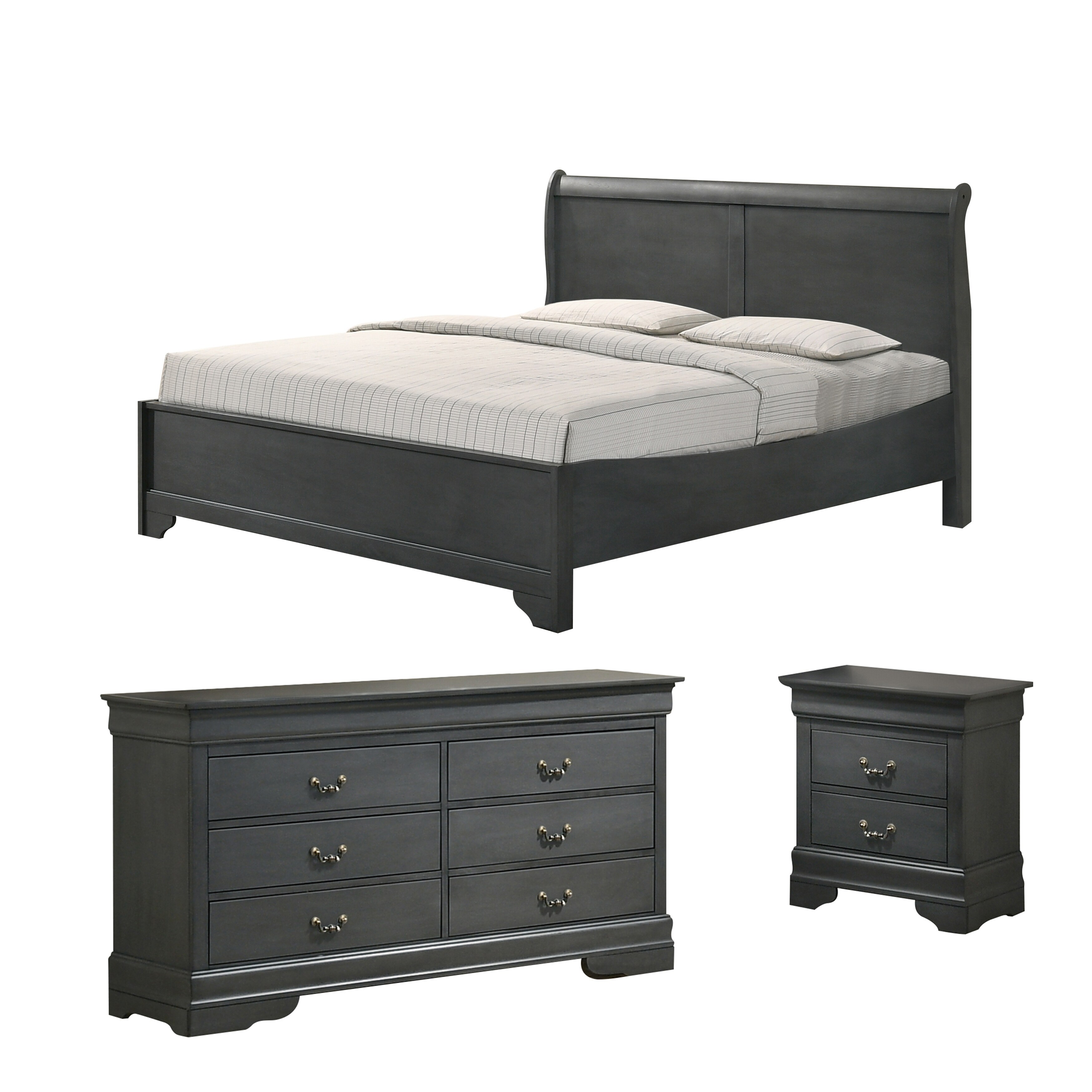 Shop Best Quality Furniture 3 Piece Eastern King Bed Set Free