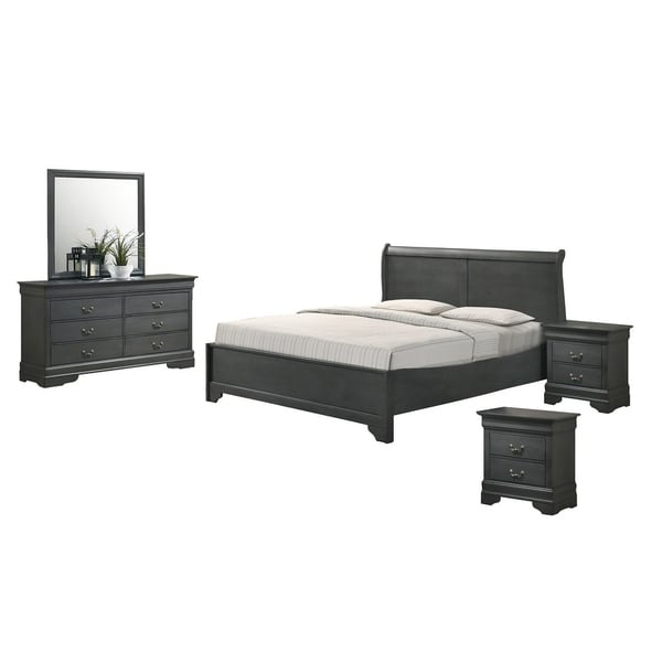 Best Quality Furniture 5 Piece Queen Bed Set with Extra Nighstand