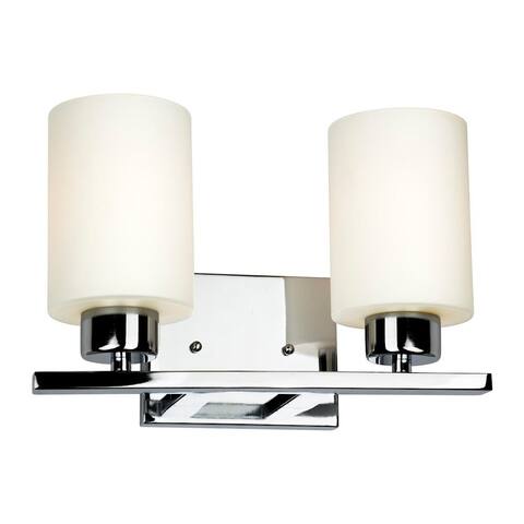 2-Light Bath and Vanity Light with Frosted Seeded Glass