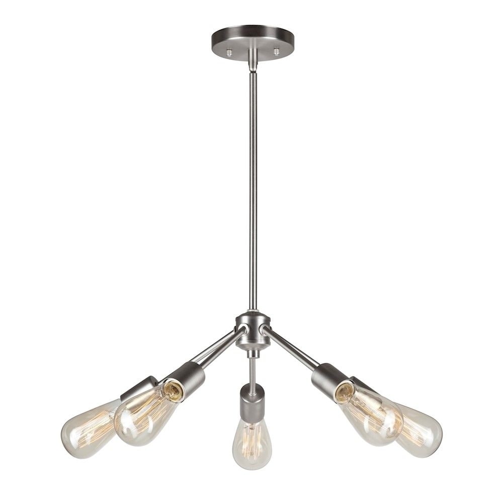 5-Light Brushed Nickel Chandelier - Chandeliers For Bedrooms by Overstock.com