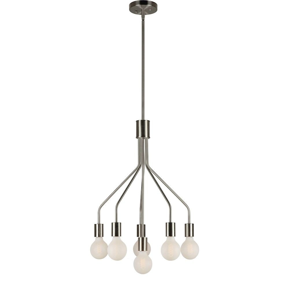 6-Light Brushed Nickel Chandelier - Chandeliers For Bedrooms by Overstock.com