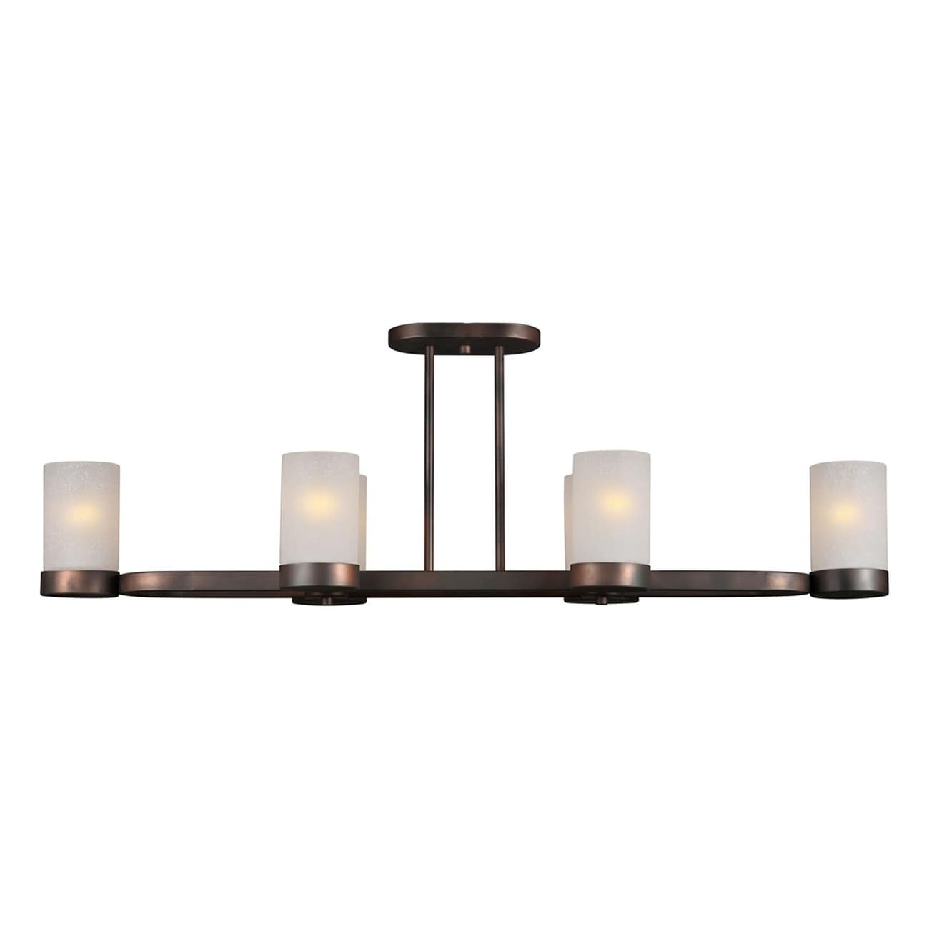 6-Light Antique Bronze Chandelier with White Linen Glass - Chandeliers For Bedrooms by Overstock.com