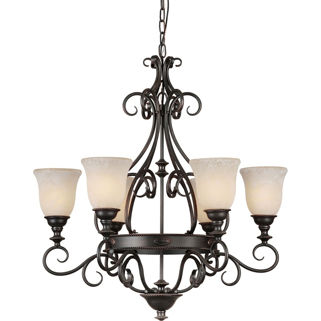 6-Light Bordeaux Chandelier with Tapioca Glass - Chandeliers For Bedrooms by Overstock.com