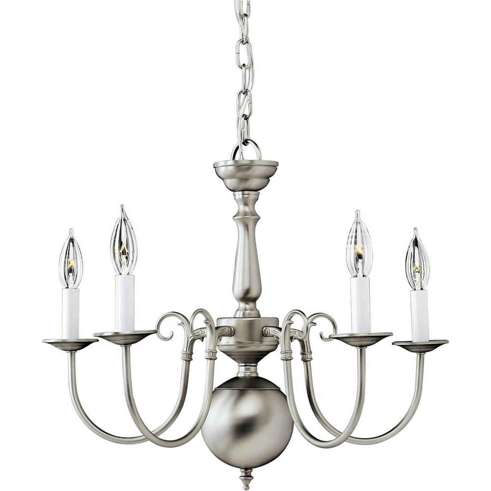 Overstock 5 Light Brushed Nickel Chandelier from Overstock Overstock 5 Light Brushed Nickel Chandelier from Overstock