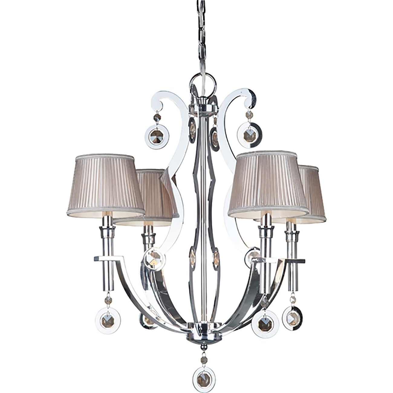 4-Light Chrome Chandelier with Fabric Shade - Chandeliers For Bedrooms by Overstock.com