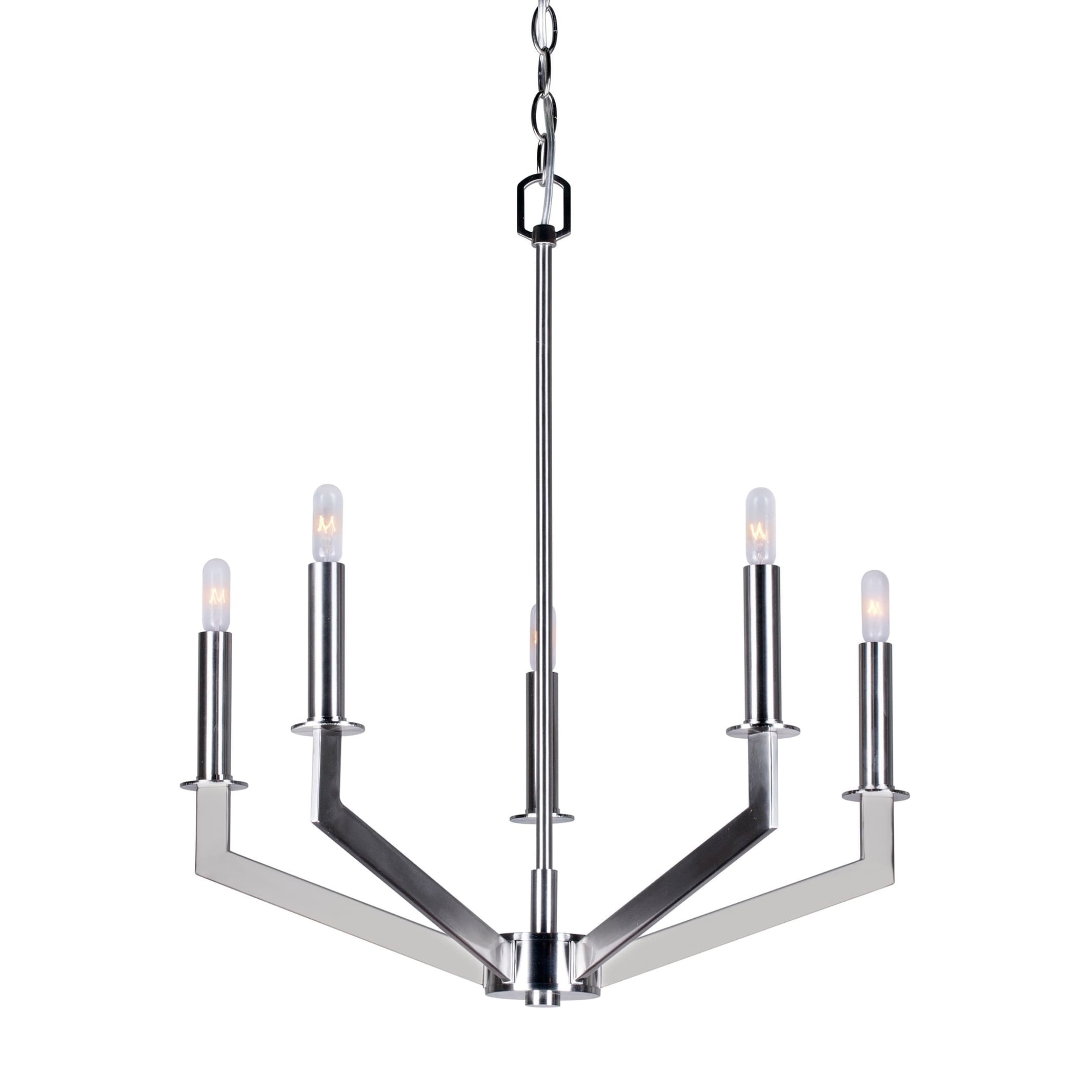 5-Light Brushed Nickel Chandelier - Chandeliers For Bedrooms by Overstock.com