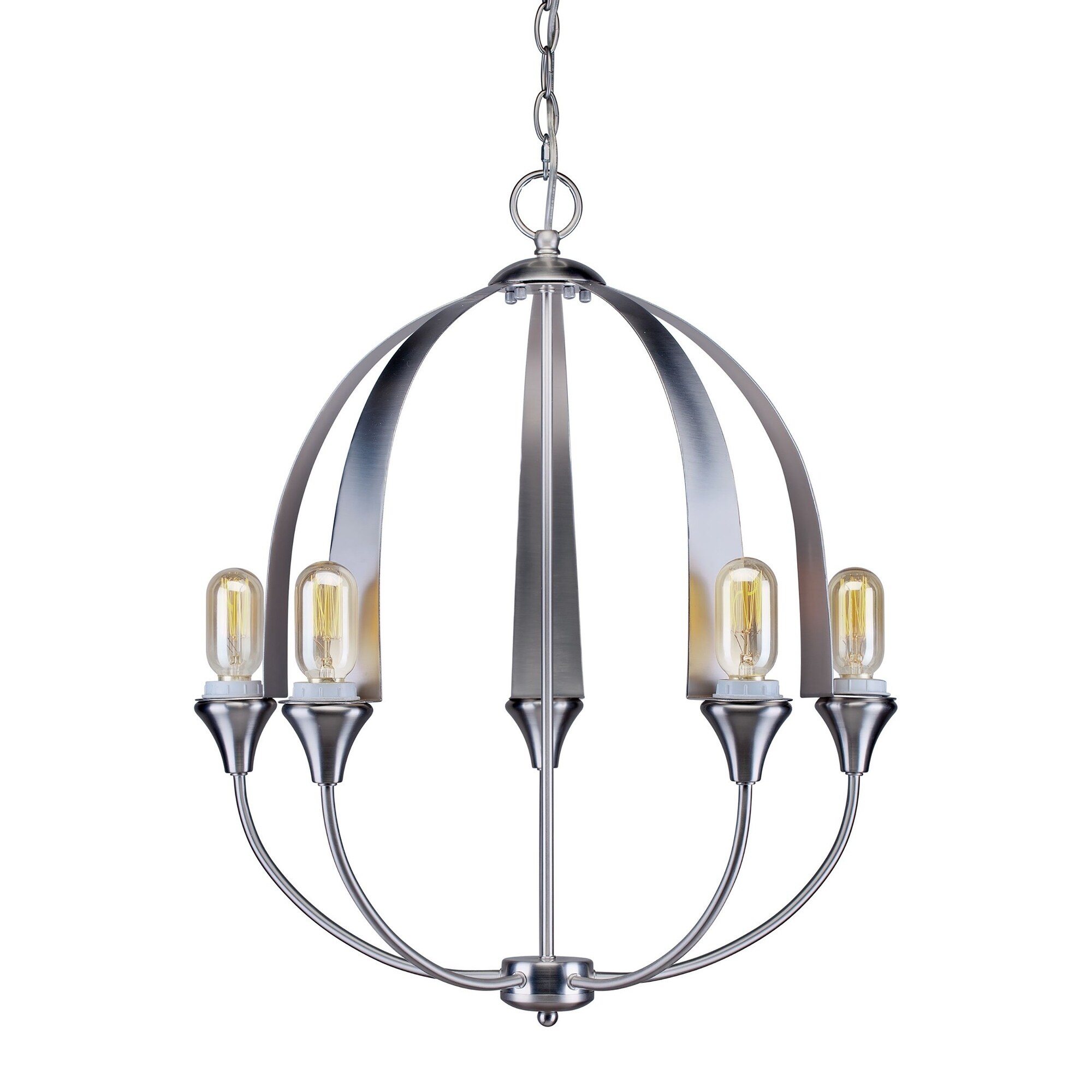 5-Light Brushed Nickel Foyer Chandelier - Chandeliers For Bedrooms by Overstock.com