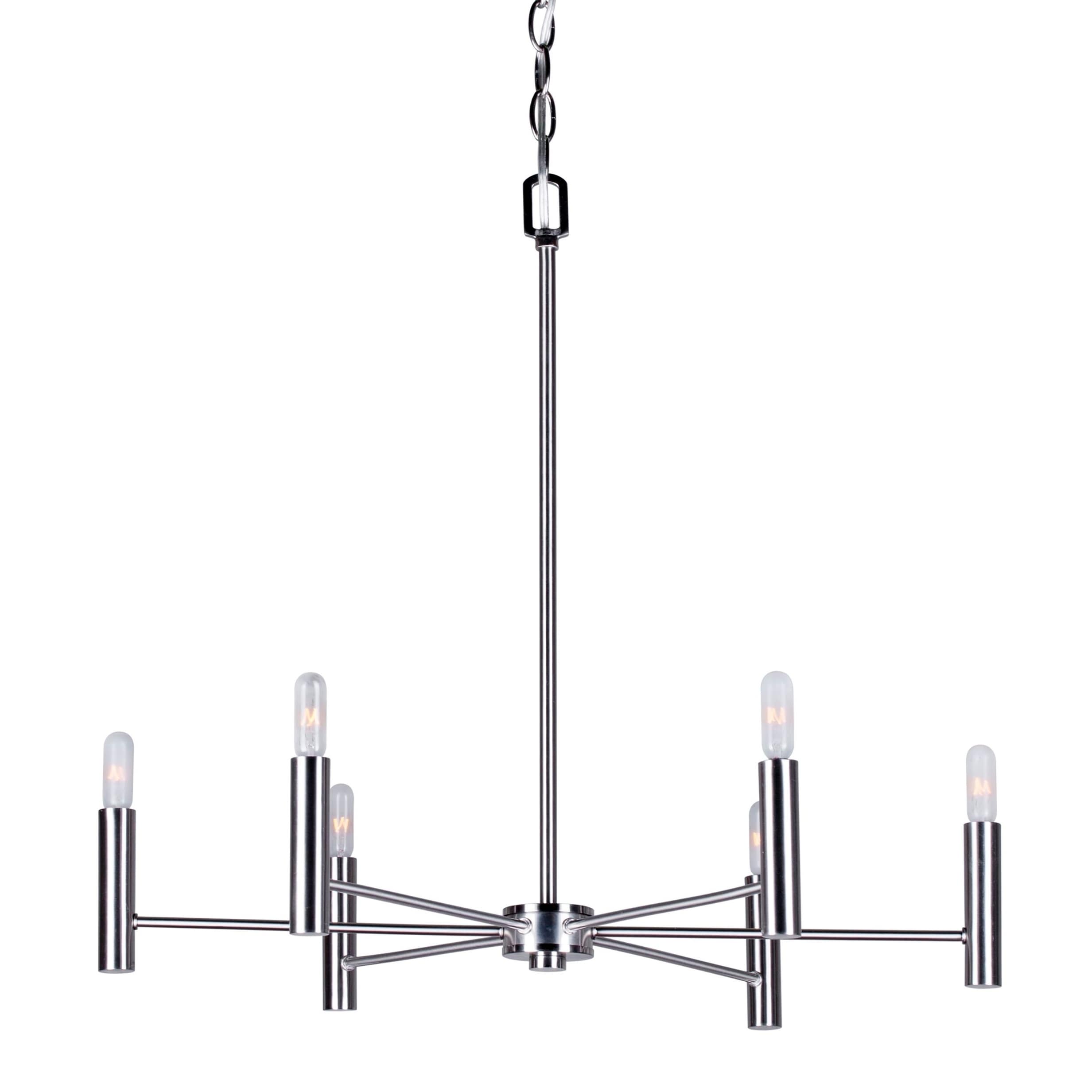 6-Light Brushed Nickel Chandelier - Chandeliers For Bedrooms by Overstock.com