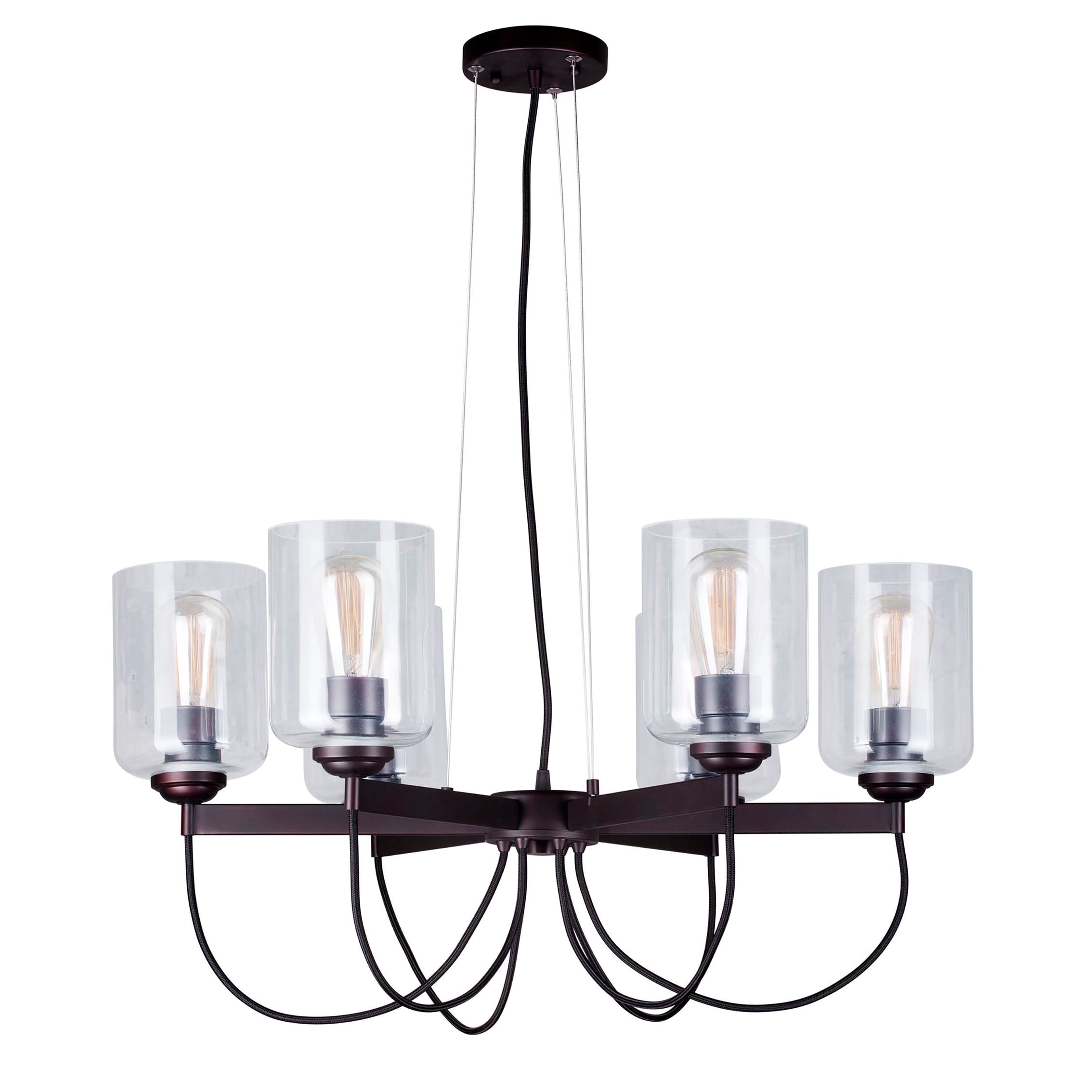 6-Light Antique Bronze Chandelier with Clear Glass - Chandeliers For Bedrooms by Overstock.com