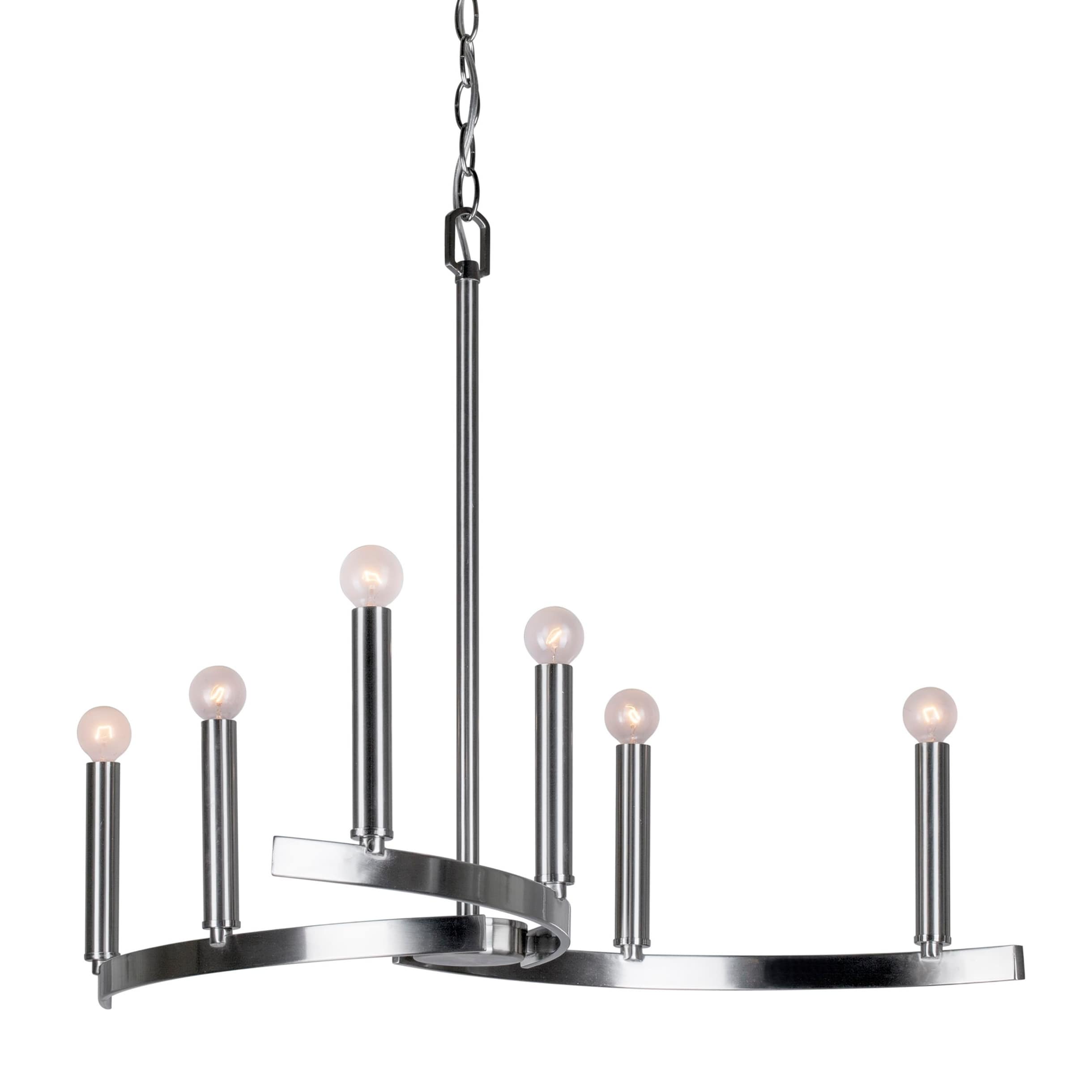 6-Light Brushed Nickel Chandelier - Chandeliers For Bedrooms by Overstock.com