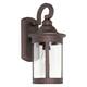 1-Light Antique Bronze Outdoor Wall Lantern with Clear seeded Glass Panels