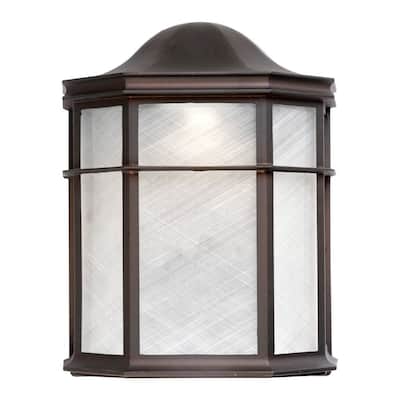 Antique Bronze Outdoor Wall Lantern with White Acrylic Panel
