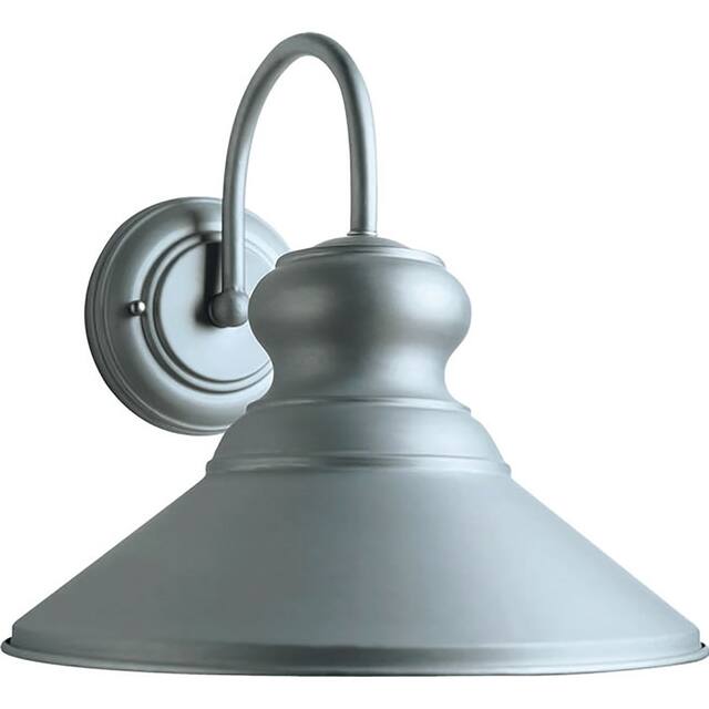 1-Light Brushed Nickel Outdoor Wall Lantern Dark Sky Compliant