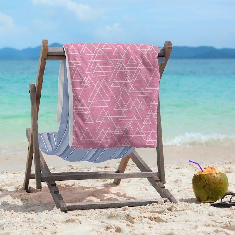 Scattered Triangles Beach Towel - 36 x 72 - Cotton - Pink