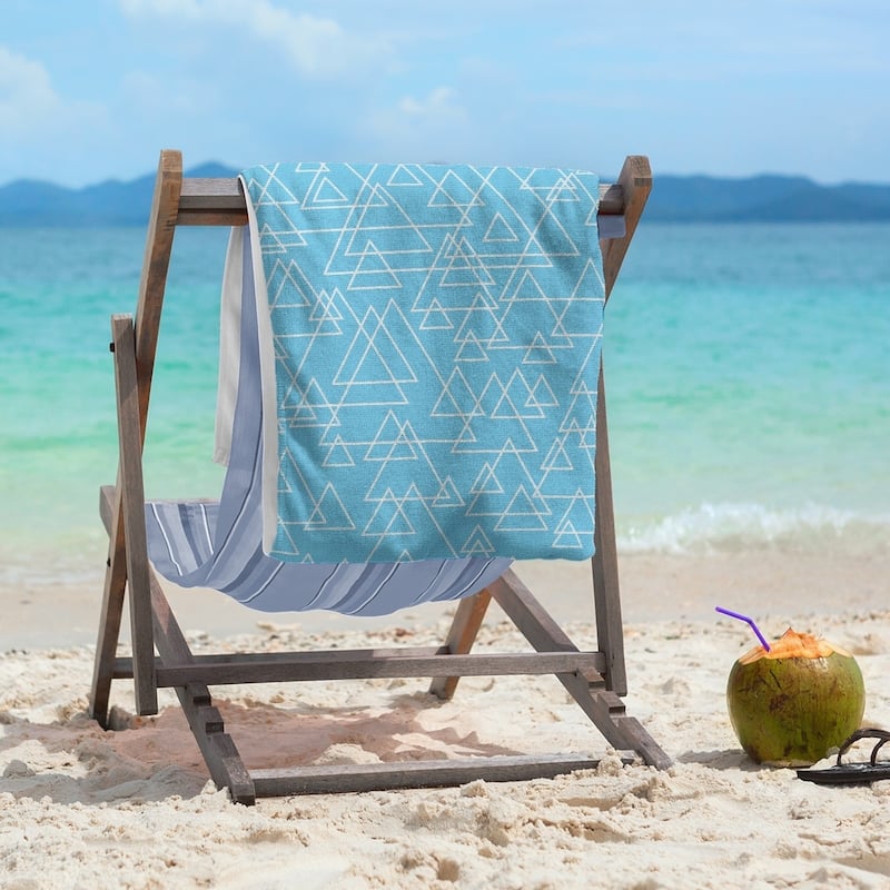 Scattered Triangles Beach Towel - 36 x 72 - Microfiber - Blue