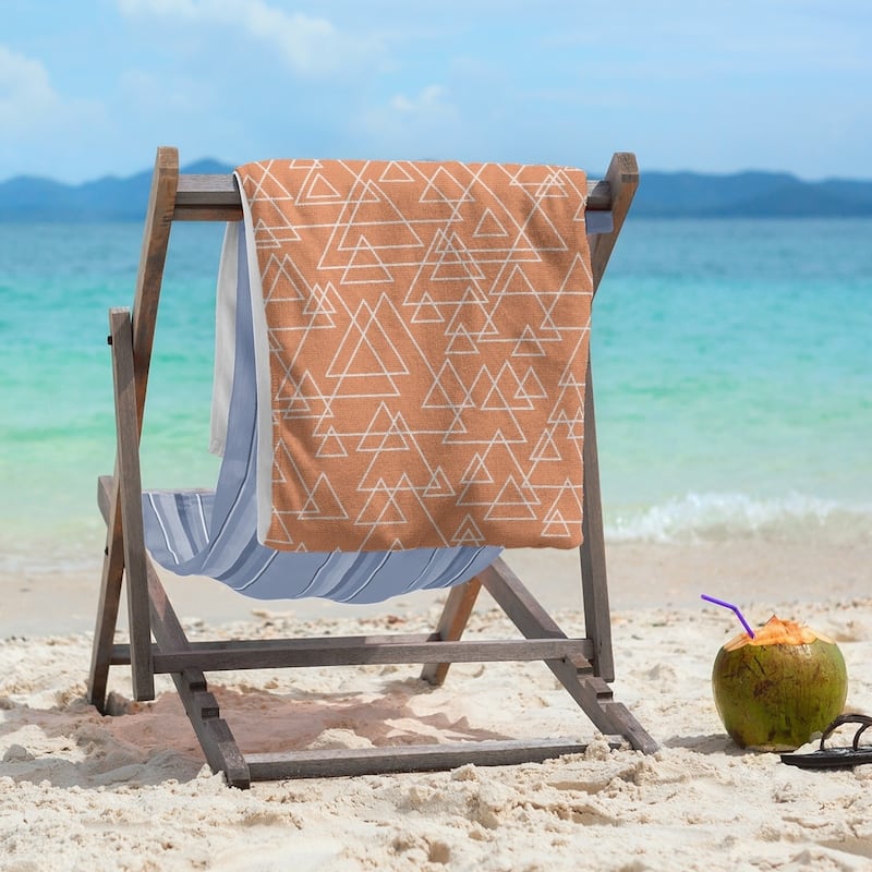 Scattered Triangles Beach Towel - 36 x 72 - Microfiber - Orange