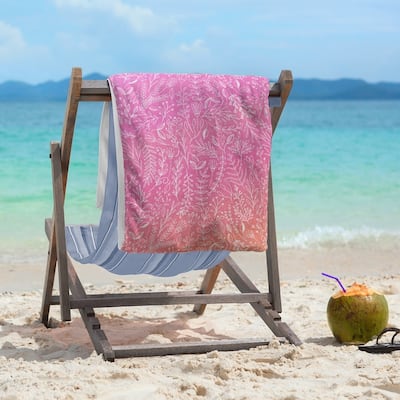 Ombre Ditsy Floral Pattern Beach Towel - 36 x 72