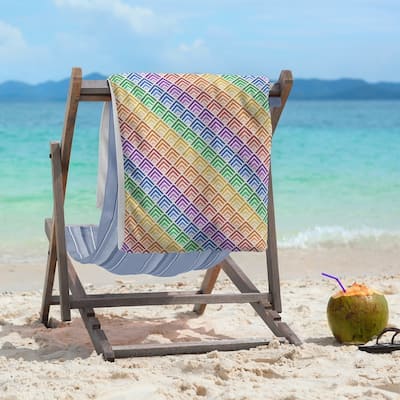 Geometric Ombre Stripe Pattern Beach Towel - 36 x 72