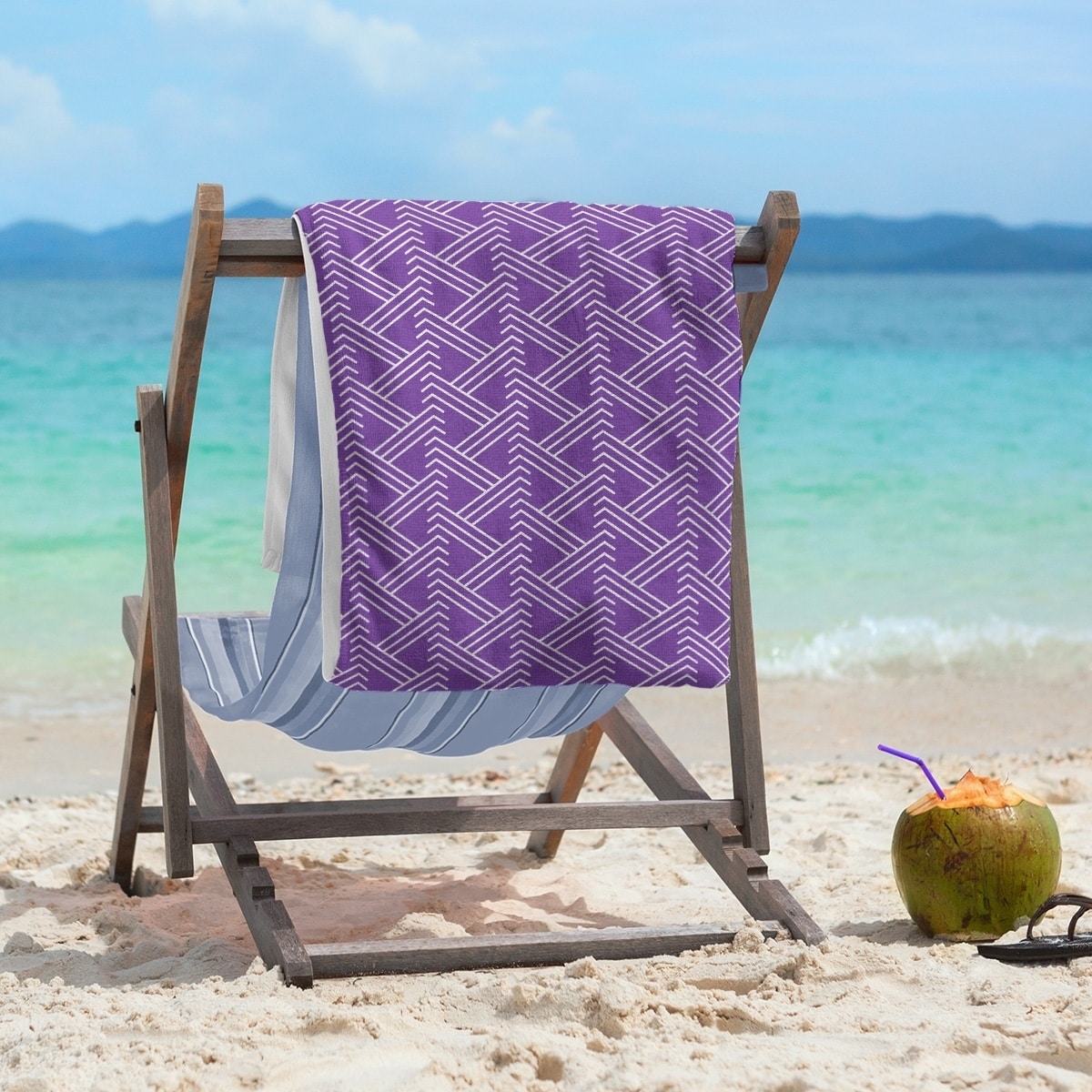 限定セール -SALE 36 - Towel Beach Pattern Zag Zig Classic x Bath Bed - 72 アウトドア寝具