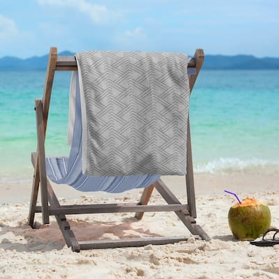 Monochrome Zig Zag Pattern Beach Towel - 36 x 72