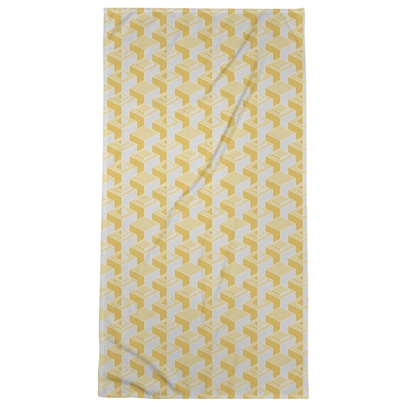 Monochrome Skyscrapers Pattern Beach Towel - 36 x 72