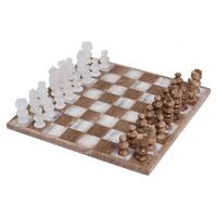 Handmade Natures Challenge  Onyx And Marble Chess Set (Mexico)