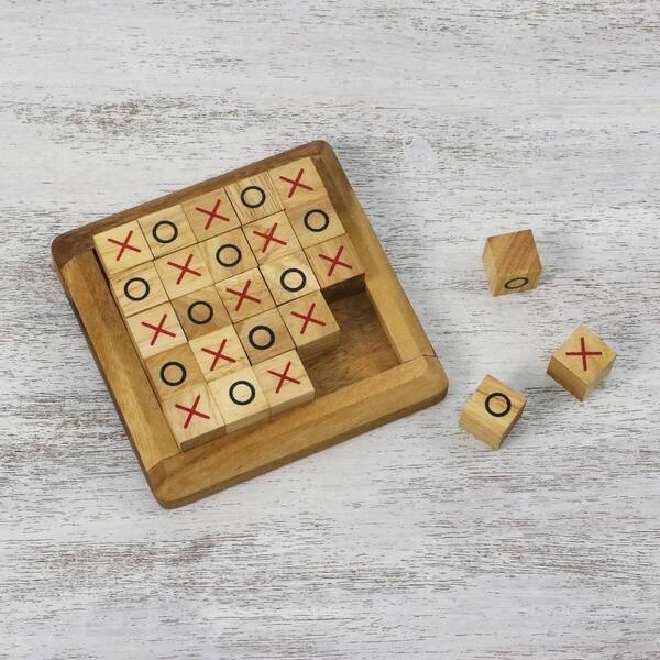 Handmade Extreme Tic Tac Toe Wood Game Thailand Overstock 28473041