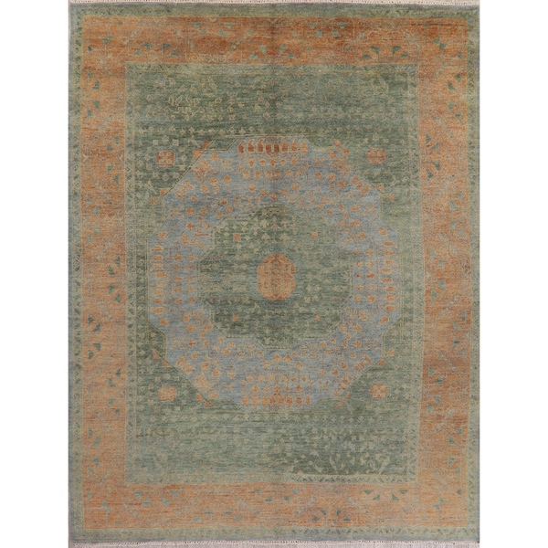 Oushak Oriental Hand Knotted Wool Indian Area Rug - 11'9" x 8'11"