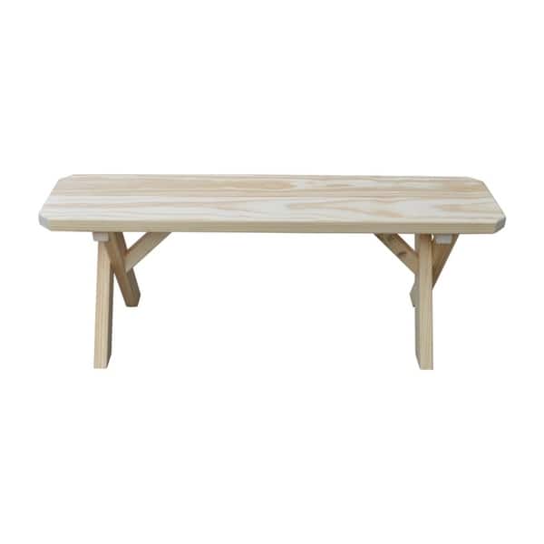Shop Cross Leg Picnic Bench Unfinished Pine Overstock 28473835