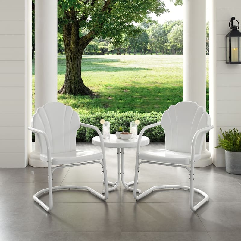 Crosley Tulip 3 Piece Outdoor Metal Armchair Set