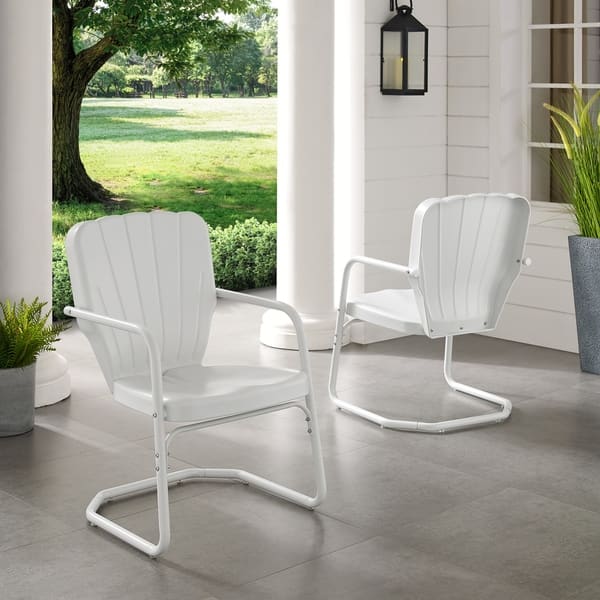 Shop Havenside Home Dublin Bay White Metal Chairs Set Of 2