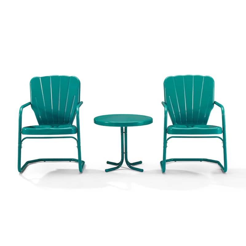 Crosley Ridgeland 3 Piece Outdoor Metal Armchair Set