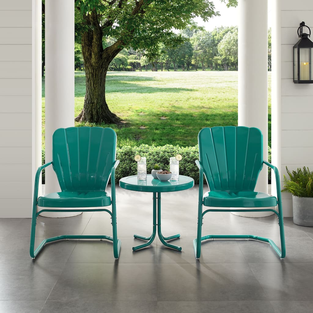 Crosley Ridgeland 3 Piece Outdoor Metal Armchair Set